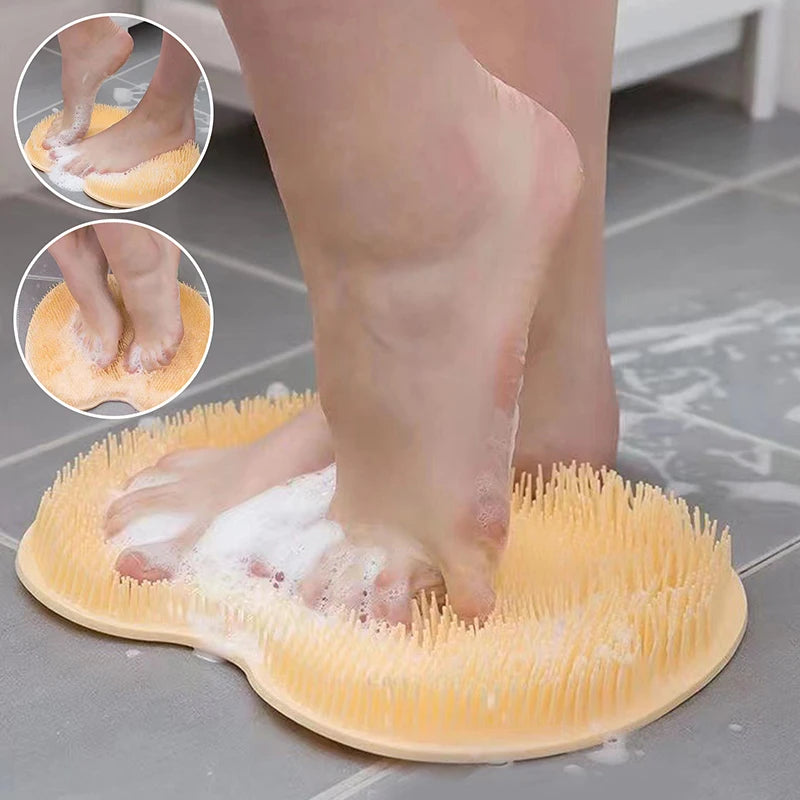 Exfoliating Shower Massage Mat – Non-Slip Bath Scrub Pad with Suction Cups for Foot & Body