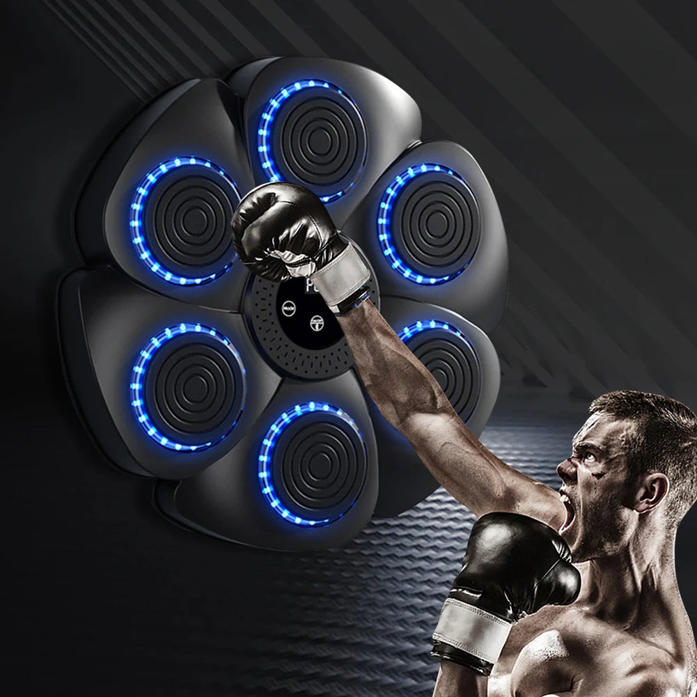 Smart Music Boxing Machine – RGB LED Reaction Wall Target with Bluetooth, Gloves Included