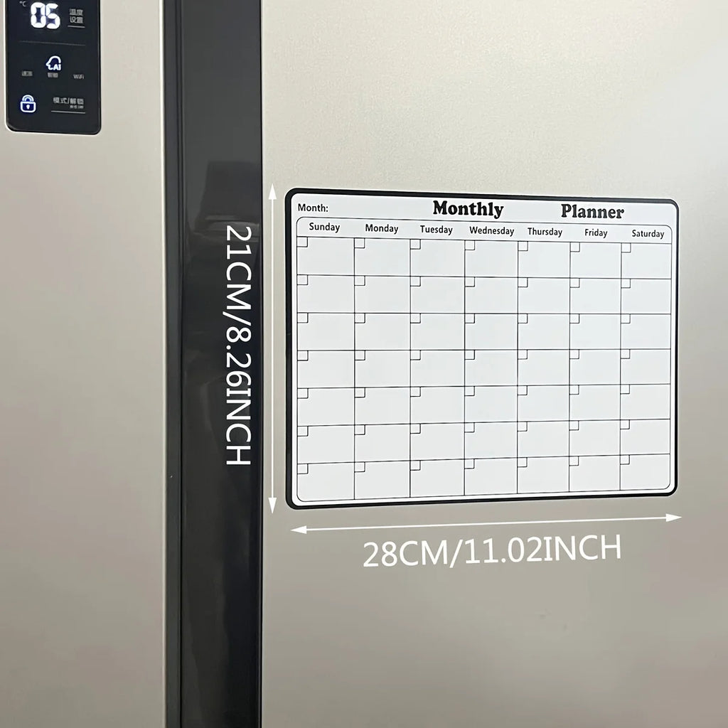 Stay Organized in Style — Magnetic Dry Erase Monthly Calendar | Refrigerator Planner, Whiteboard Calendar, Kitchen Organization & Decor