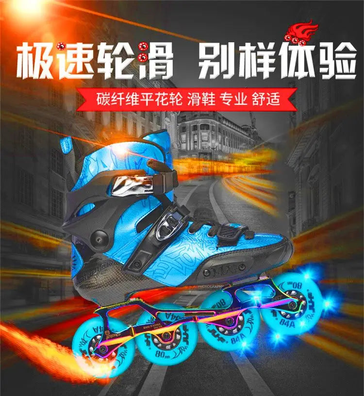 Carbon Fiber Roller Skates – Professional Flat Shoes for Adults & Children, Boys & Girls