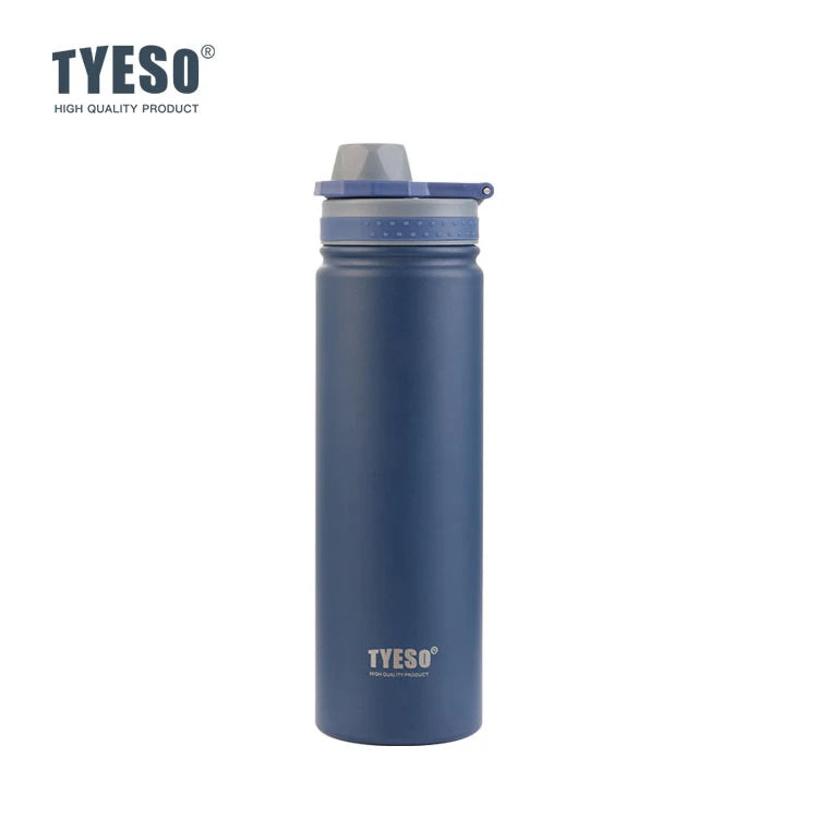 TYESO 304 SS Vacuum Thermos Bottle – Wide Mouth, Leakproof, 6–12Hr, 600–1200ml, 10+ Colors, Optional Cup Bag