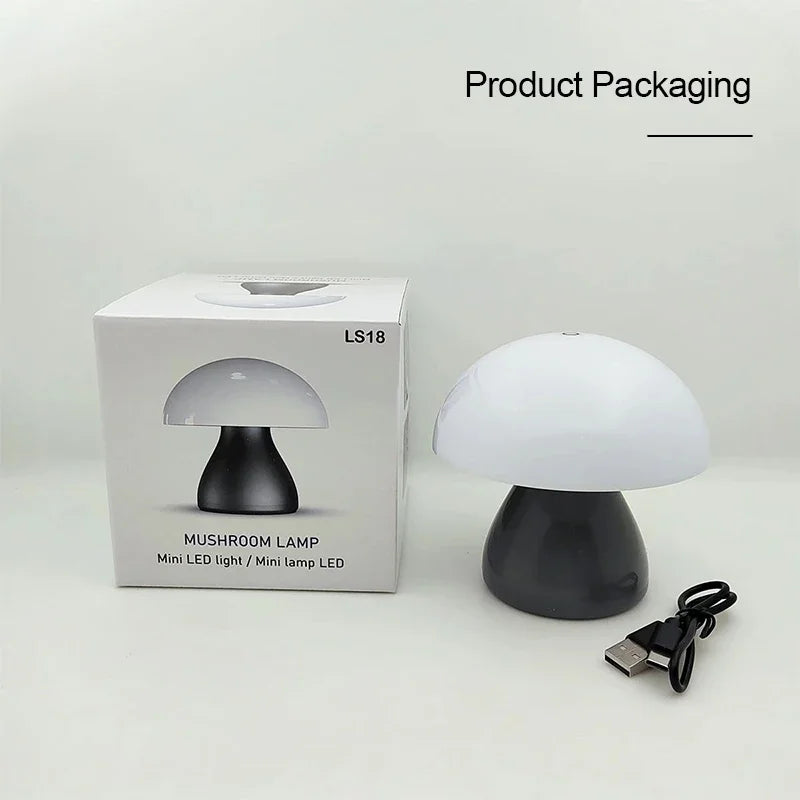 Rechargeable Mushroom Lamp – USB-C Touch Control