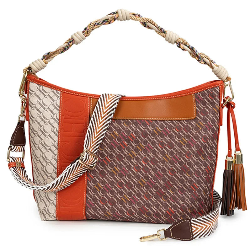 CHCH Women's Tote Bag 2025 New Splicing Design Dual purpose Shoulder Bag Large Capacity Commuter Women's Bag