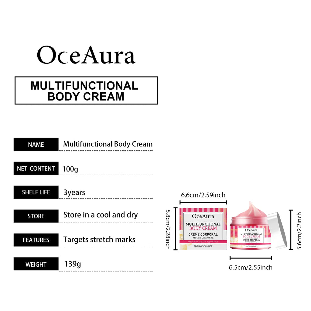 OceAura Pregnancy Stretch Mark Cream — Deep Hydration, Skin Regeneration & Non-Greasy Formula 100g
