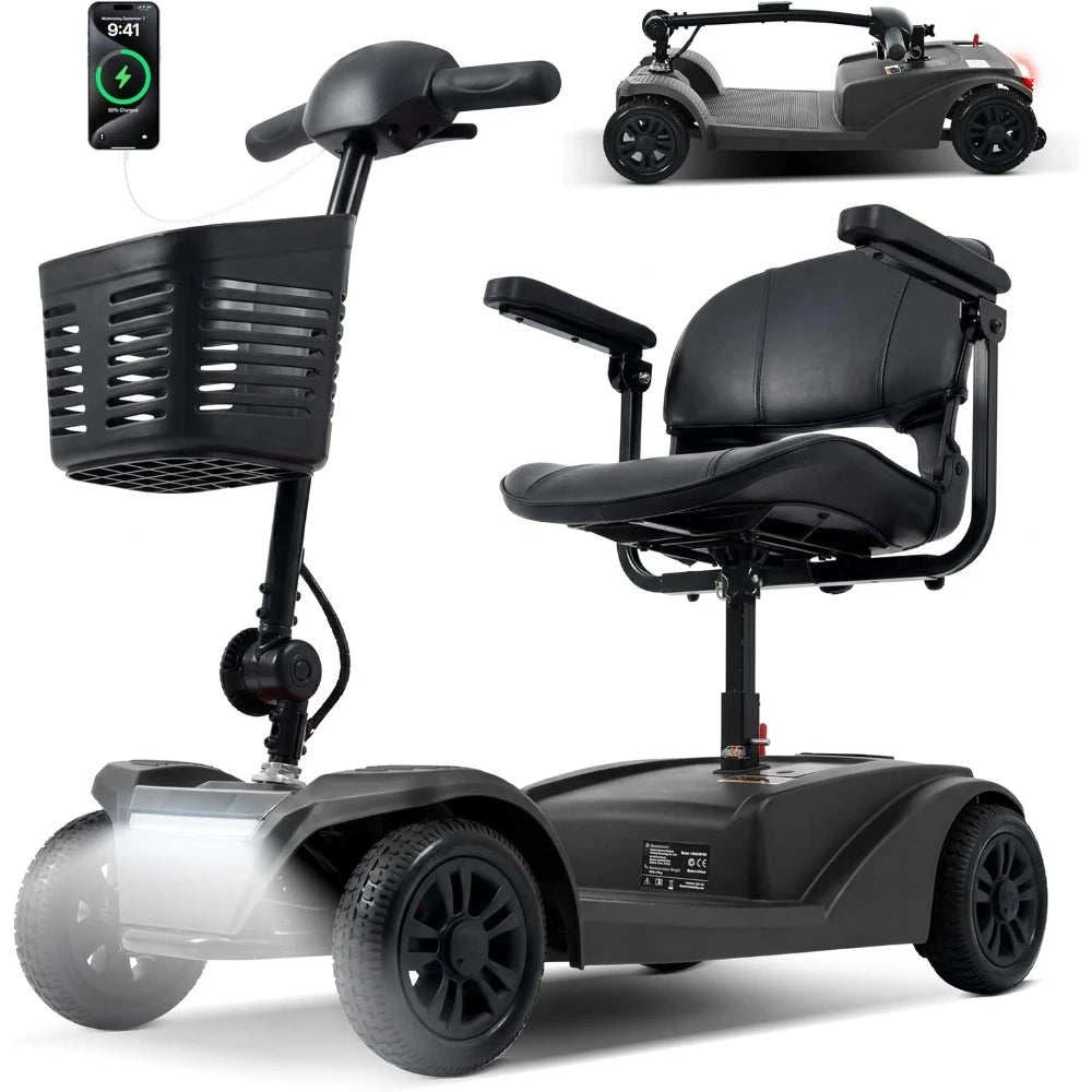 Long-Range 4-Wheel Mobility Scooter – 15–25 Mile Range, 300 lb Capacity