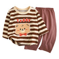 Kids' Cartoon Bear Long Sleeve Pajamas Set | Soft Breathable Sleepwear Boys & Girls