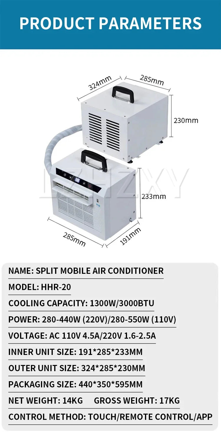 Split Mobile Portable Air Conditioner — Free Installation AC for Car, Home & Camping Tent