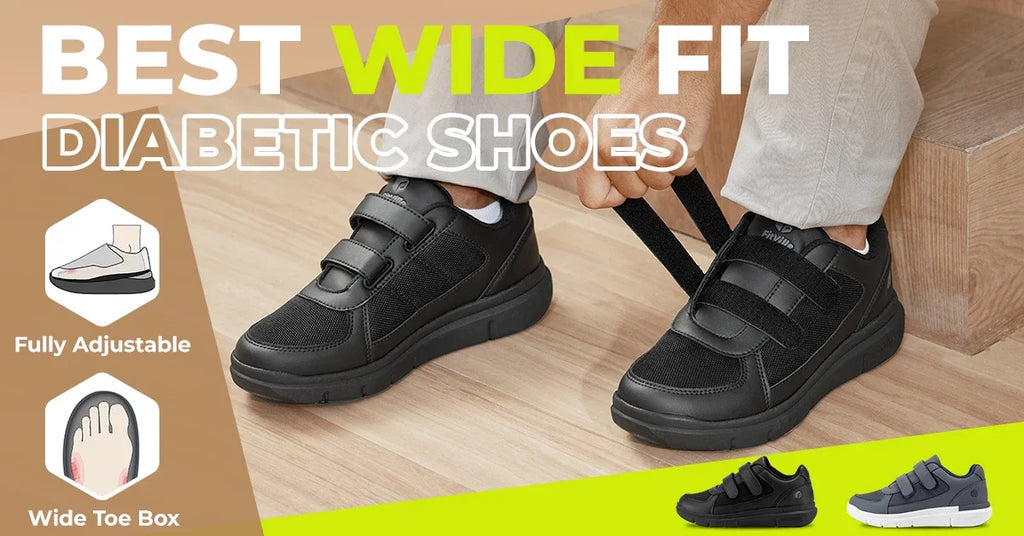 Men's Extra Wide Diabetic Flat Shoes – Orthopedic Wide Fit for Elderly Neuropathy, Swollen Feet & Foot Pain Relief