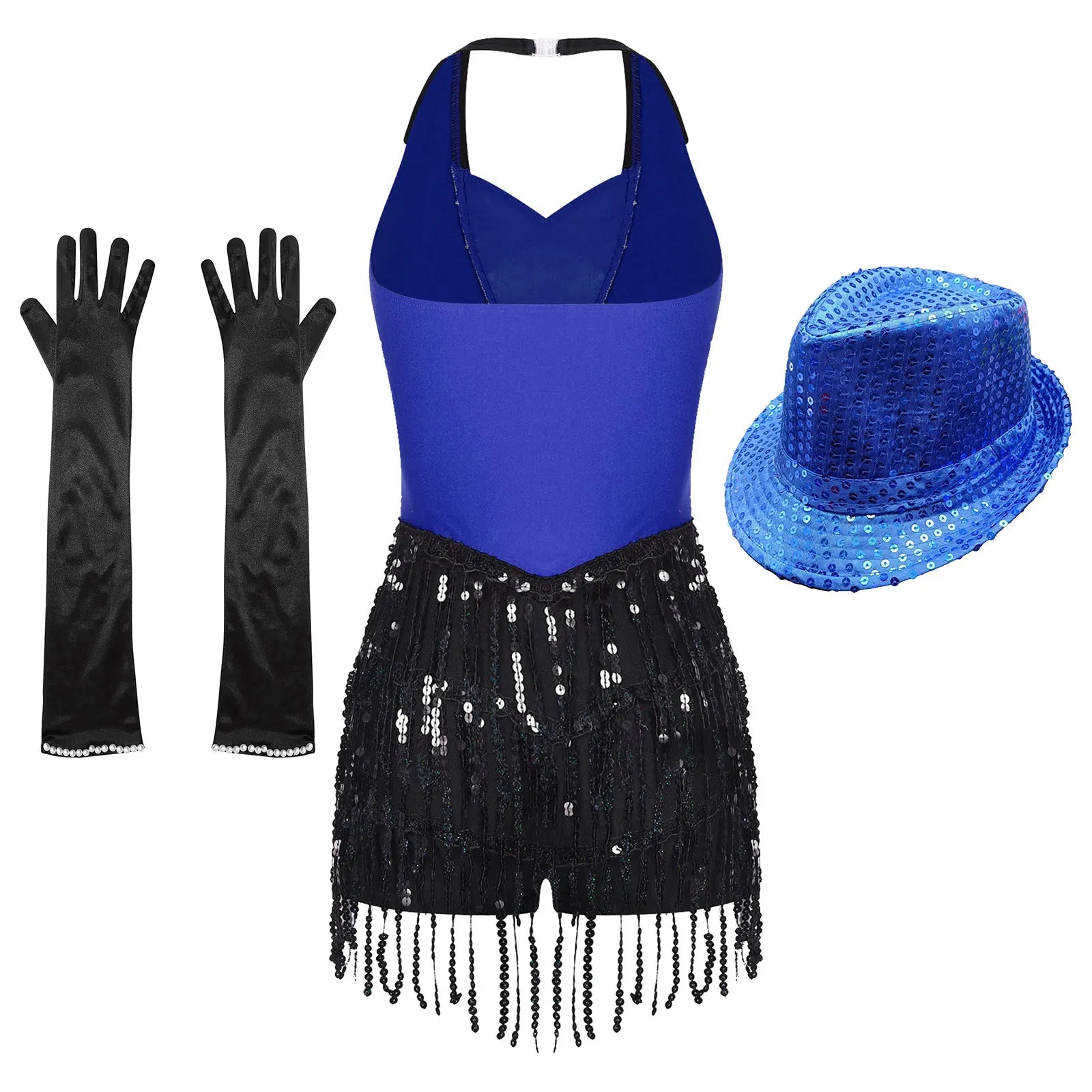 Women's Sequin Dance Dress – Shiny Sleeveless Latin Jazz Tango Salsa Leotard Bodysuit Outfit