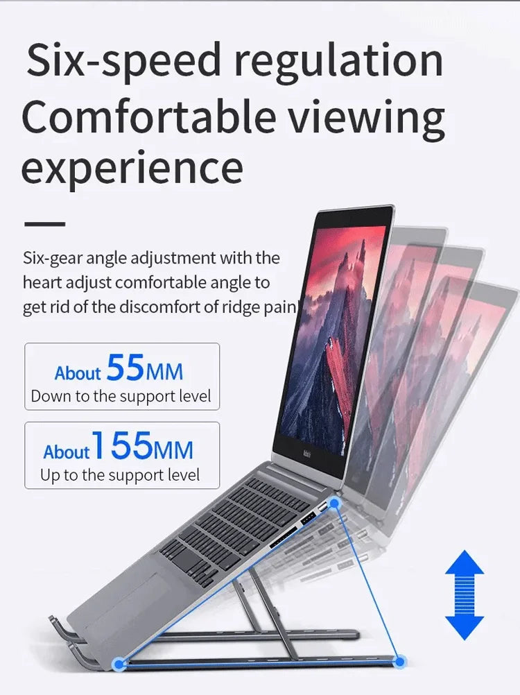 Aluminum Alloy Foldable Laptop Stand | Anti-Slip, Height-Adjustable, Portable, Compatible with MacBook & All Laptops