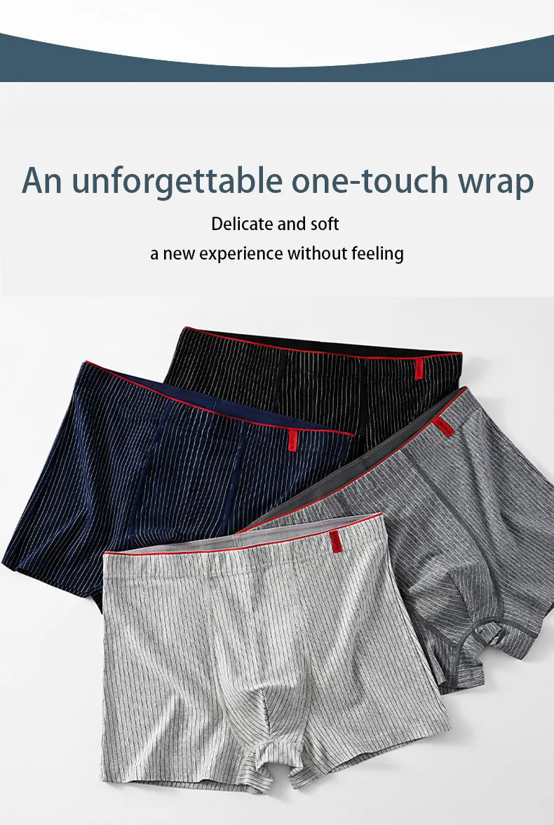 Men's Loose-Fit Striped Stretch Boxers, 4-Pack