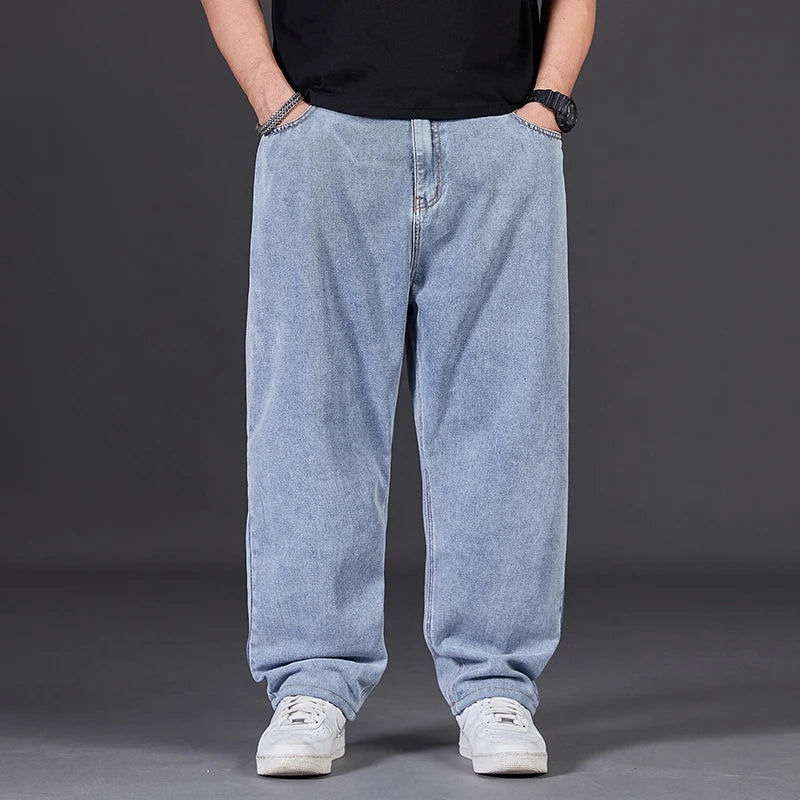 Men's Plus Size Loose Jeans — High Stretch Denim Pants in Big & Tall Sizes 30–50