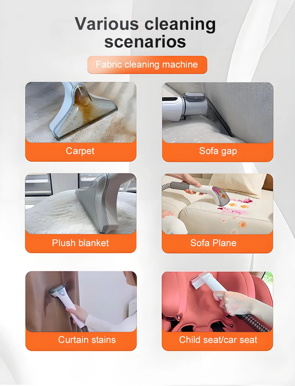 Tungfull All-in-One Carpet & Curtain Vacuum Cleaner — Multifunctional Fabric Cleaning Machine for Sofa, Vacuuming & Washing