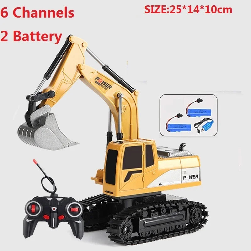 RC Excavator & Construction Toy Set – Remote Control Dump Truck & Bulldozer for Kids