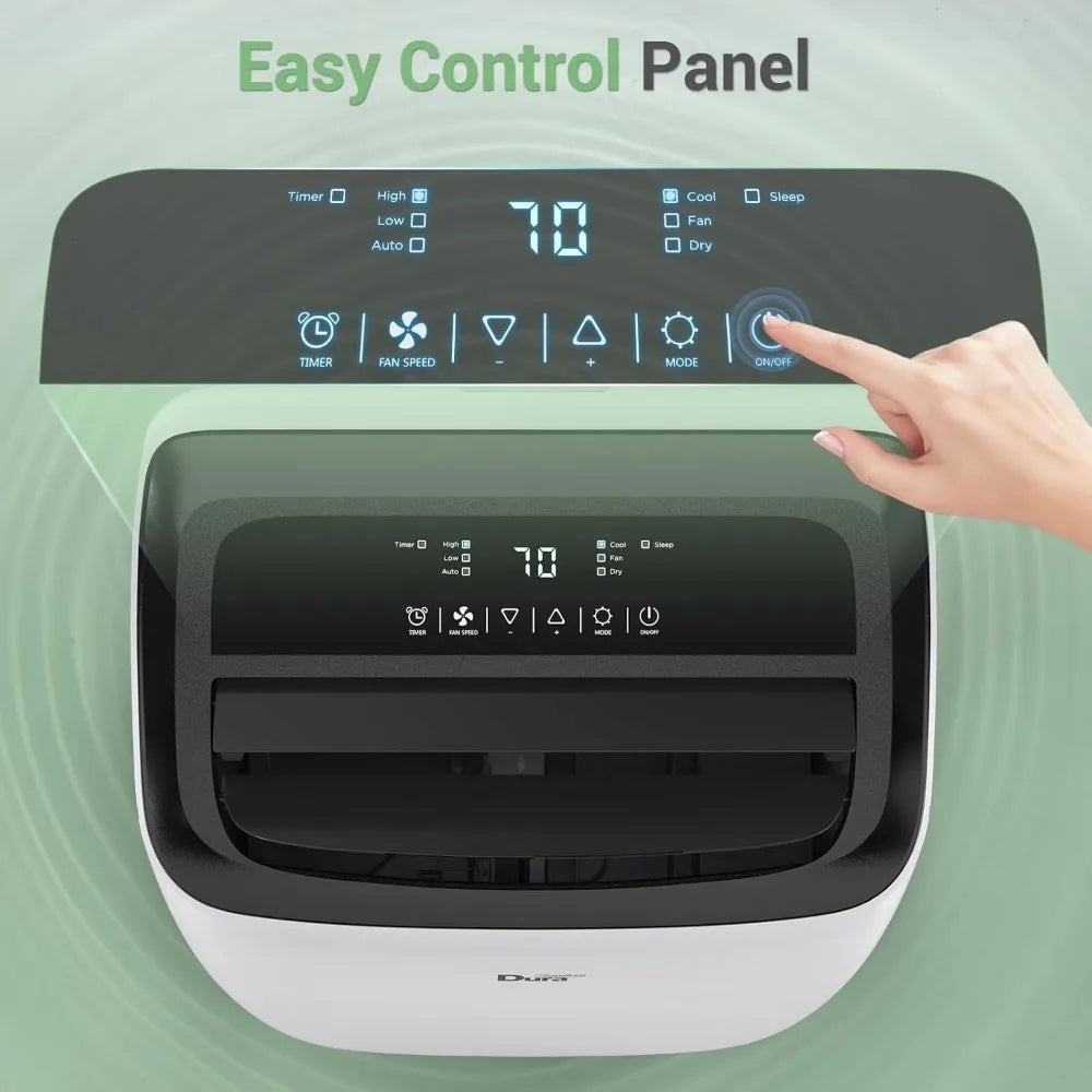 Smart Portable Air Conditioners 12000 BTU Quiet Unit with Dehumidifier and Fan Modes, App Control, Cools 350 Sq. Ft, White