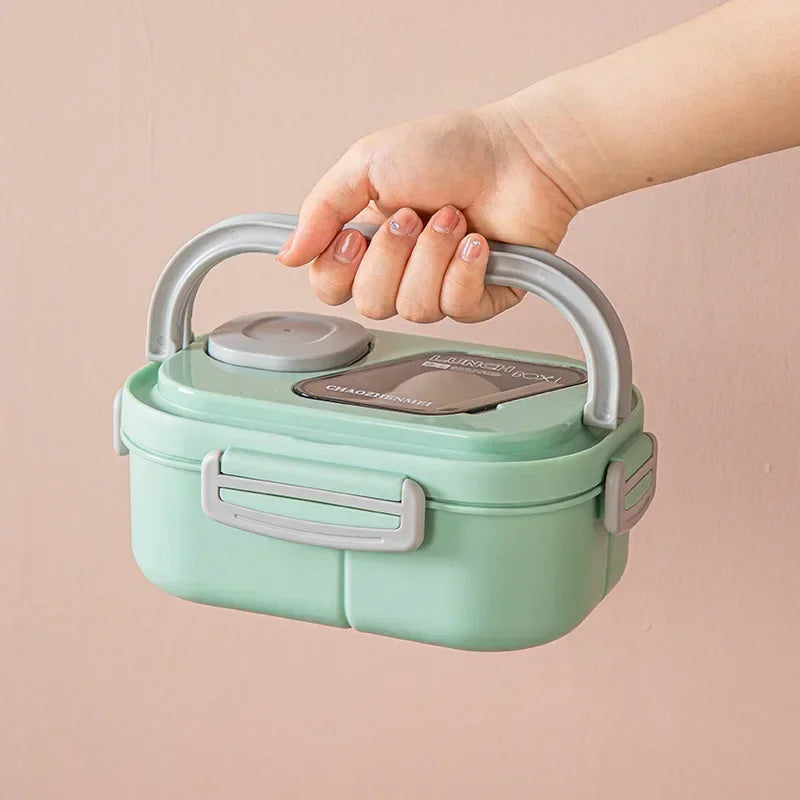 1200ml Wheat Straw Lunch Box – Leakproof Bento with Utensils