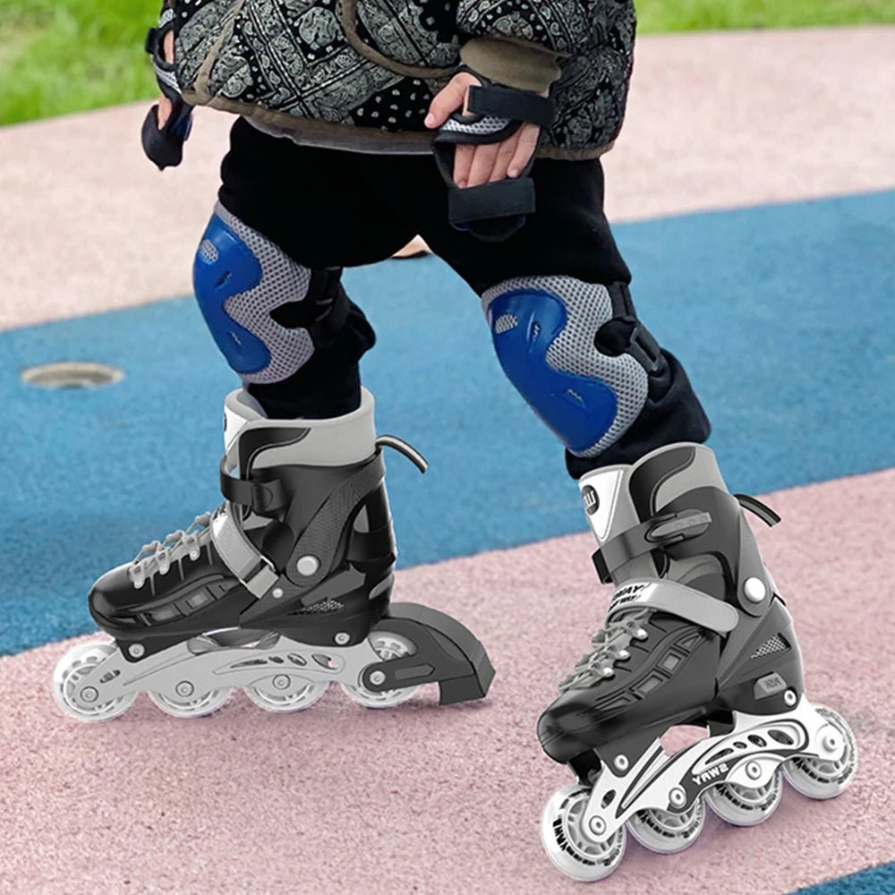 Adult Inline Roller Skates – Beginner Outdoor PU Street Freestyle Sneakers with 4 Wheels