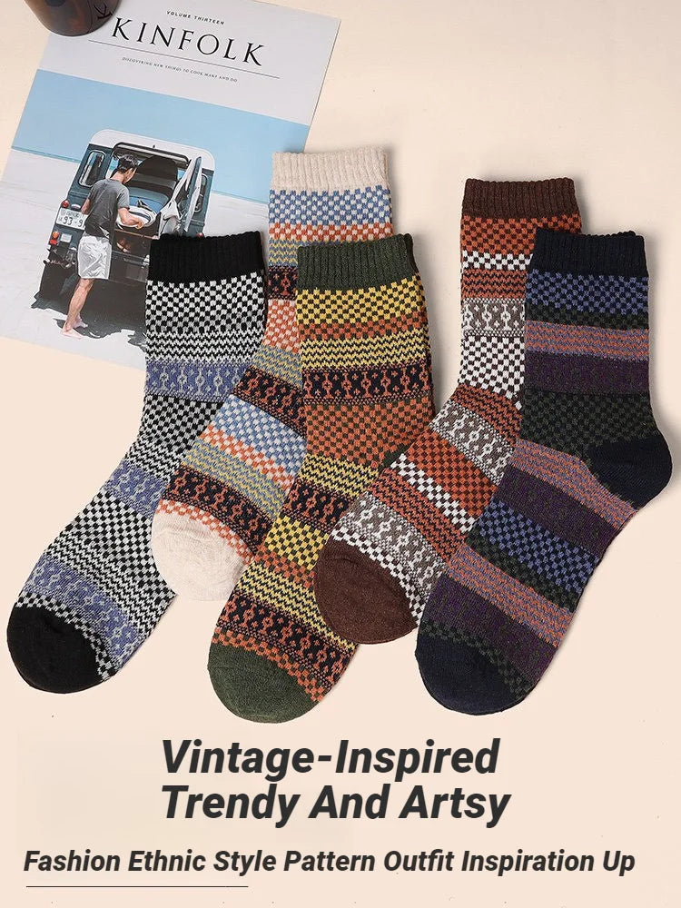 Men's Retro Winter Knit Socks