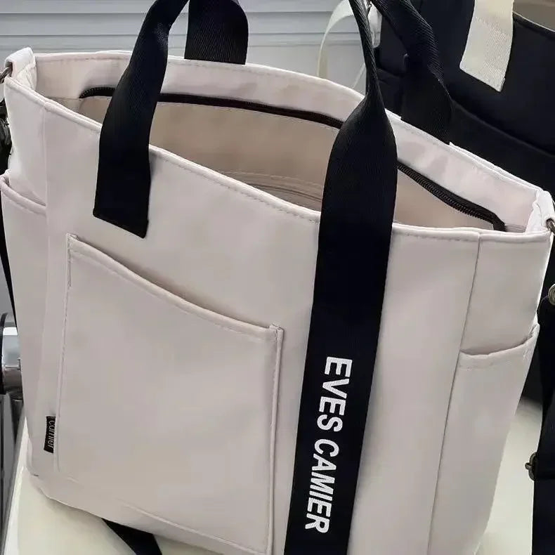 Large Capacity Nylon Canvas Tote Bag – Waterproof Shoulder Bag & Messenger for School & Daily Use