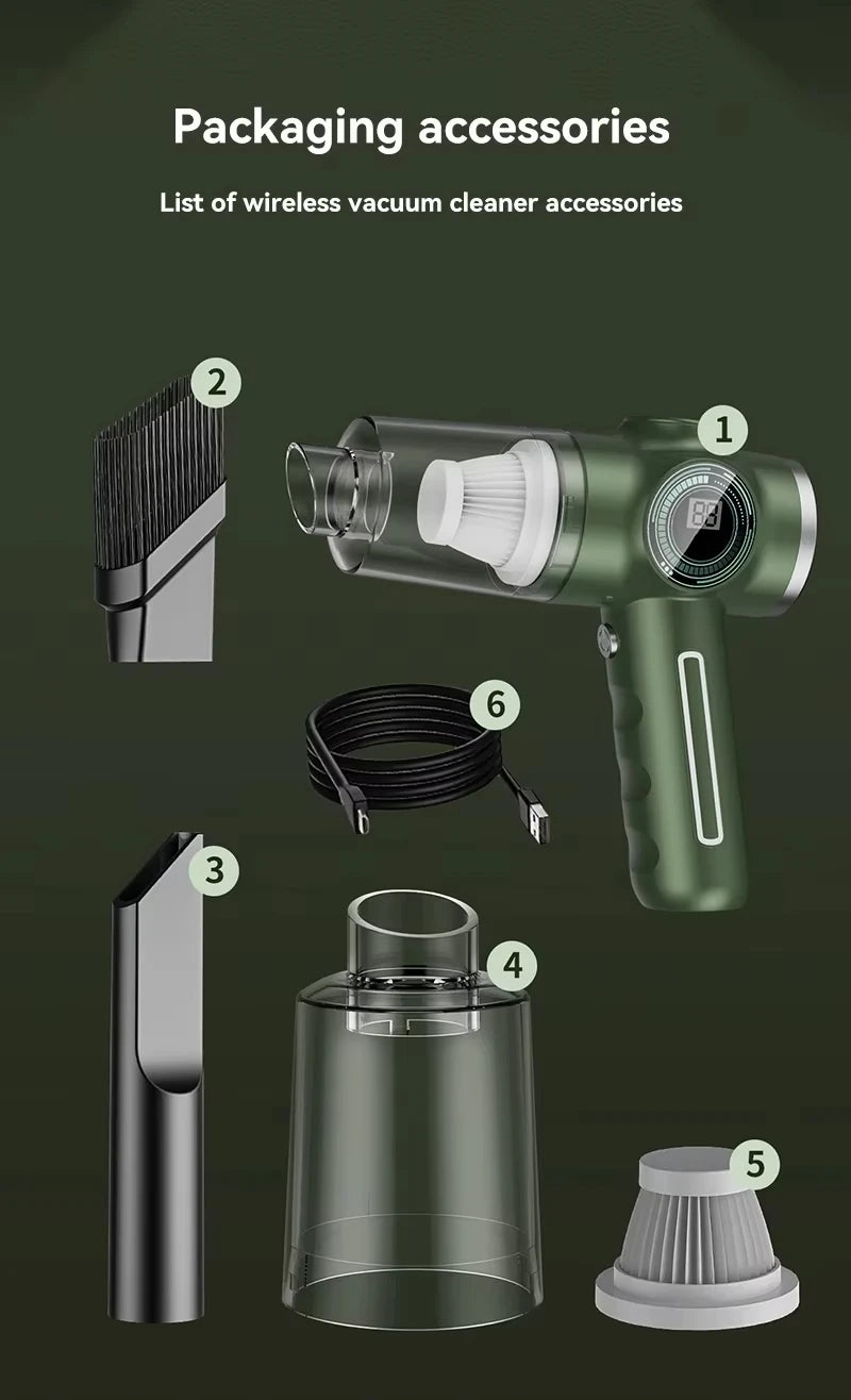 Cordless Handheld Car Vacuum with Washable Filter