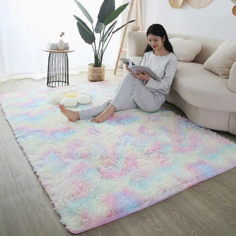 Fluffy Area Rug – Nordic Style Non-Slip Bedroom & Living Room Carpet, 8 Colors & 7 Sizes