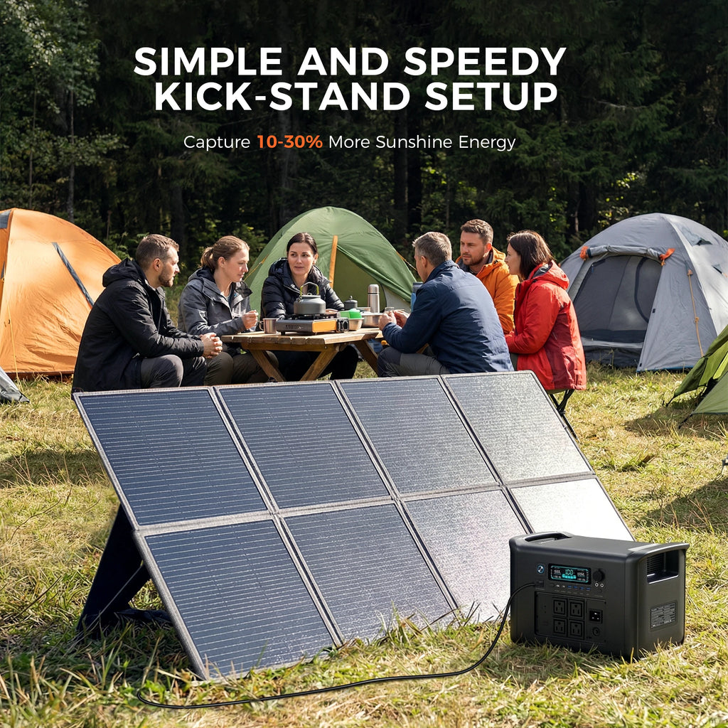 CTOLITY 400W Foldable Solar Panel – 41V, 23% ETFE Efficiency, Portable for RV & Outdoor Power