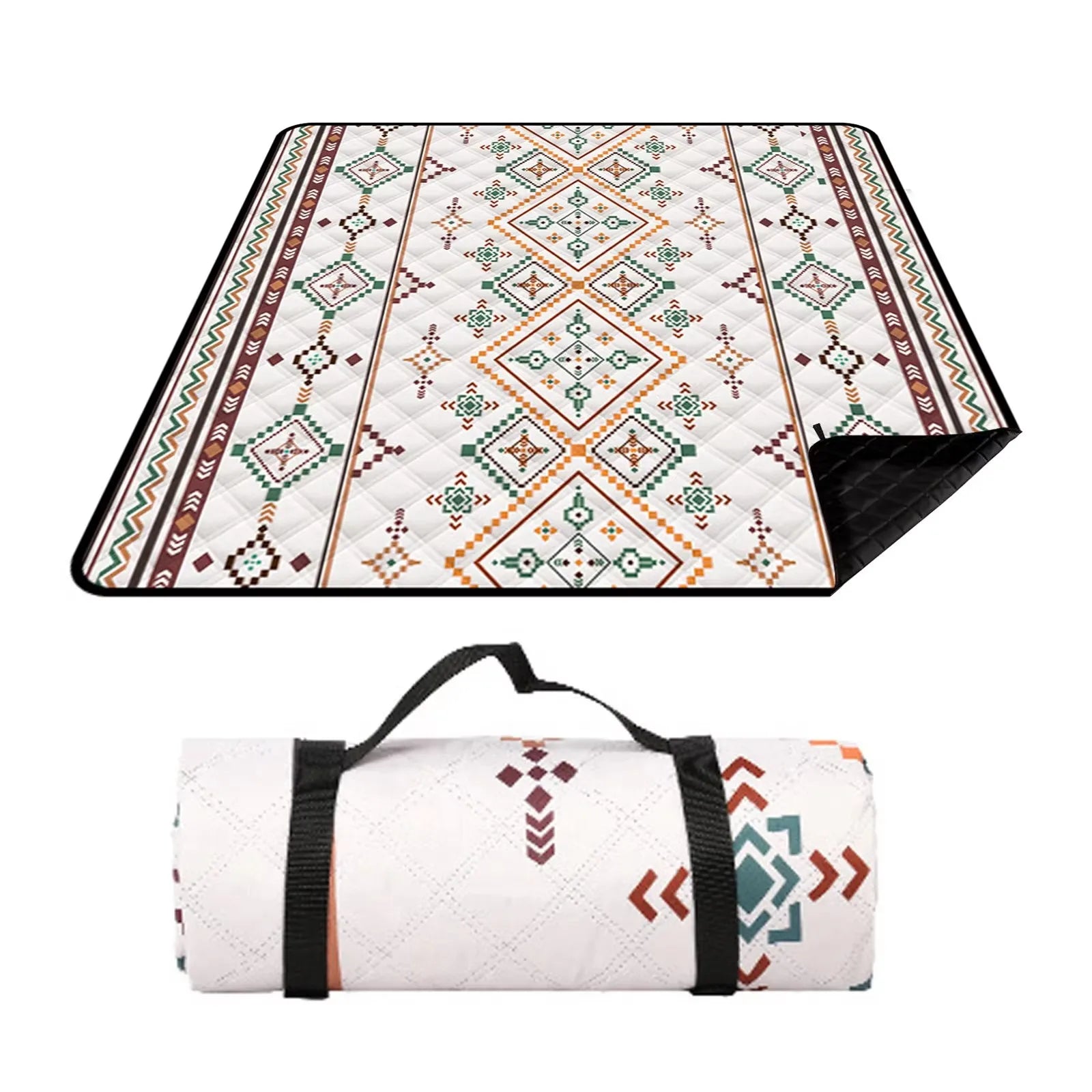Waterproof Picnic Blanket – 200x200cm Large Beach Mat with Carrying Handle for Camping & Outdoor
