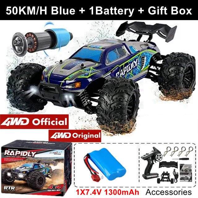 1:16 Scale 4WD High Speed RC Car – 80KM/H Brushless Off-Road Racing Drift Buggy