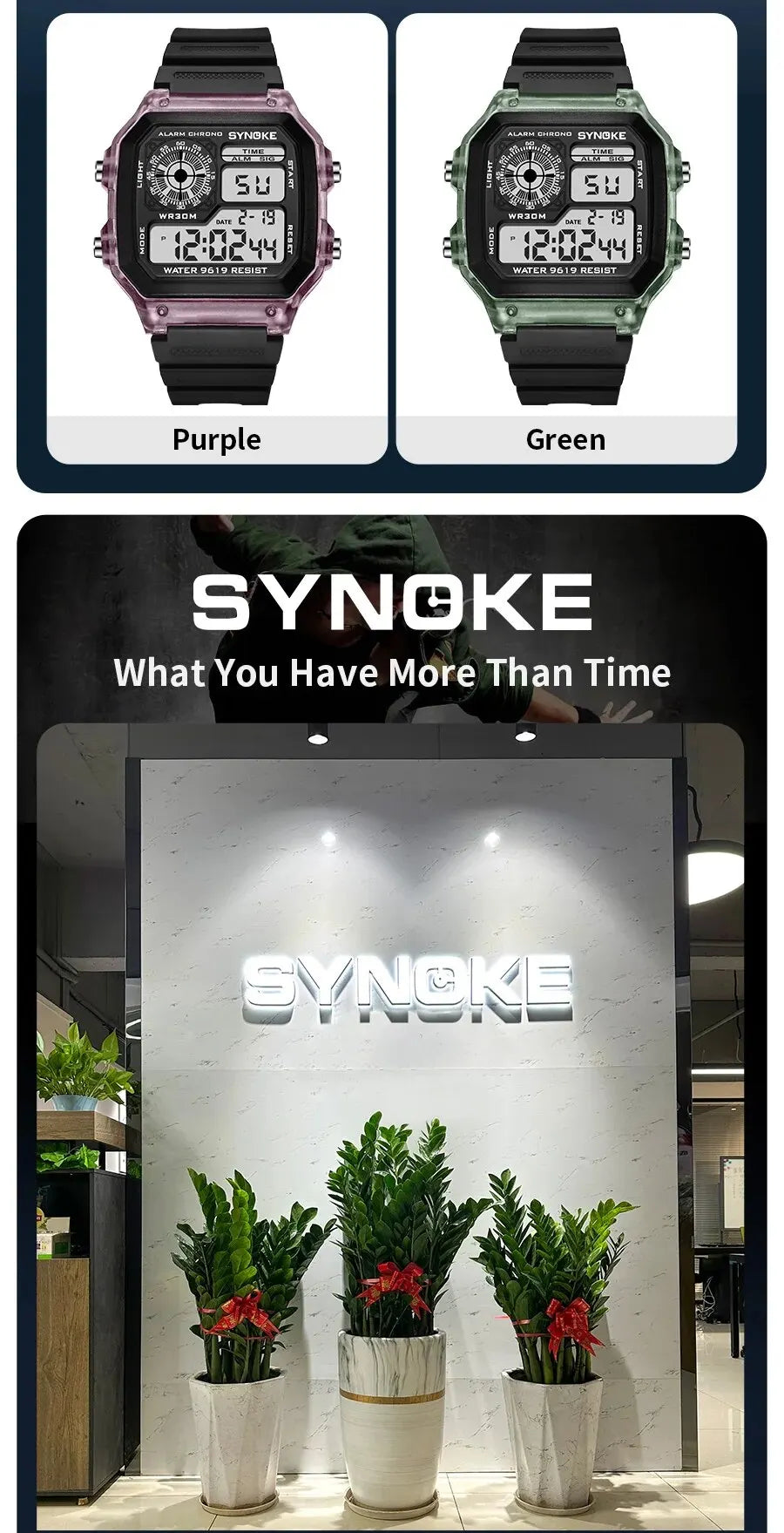 SYNOKE Digital Sport Watch | Luminous Multifunction Waterproof Seven Color LED Wristwatch