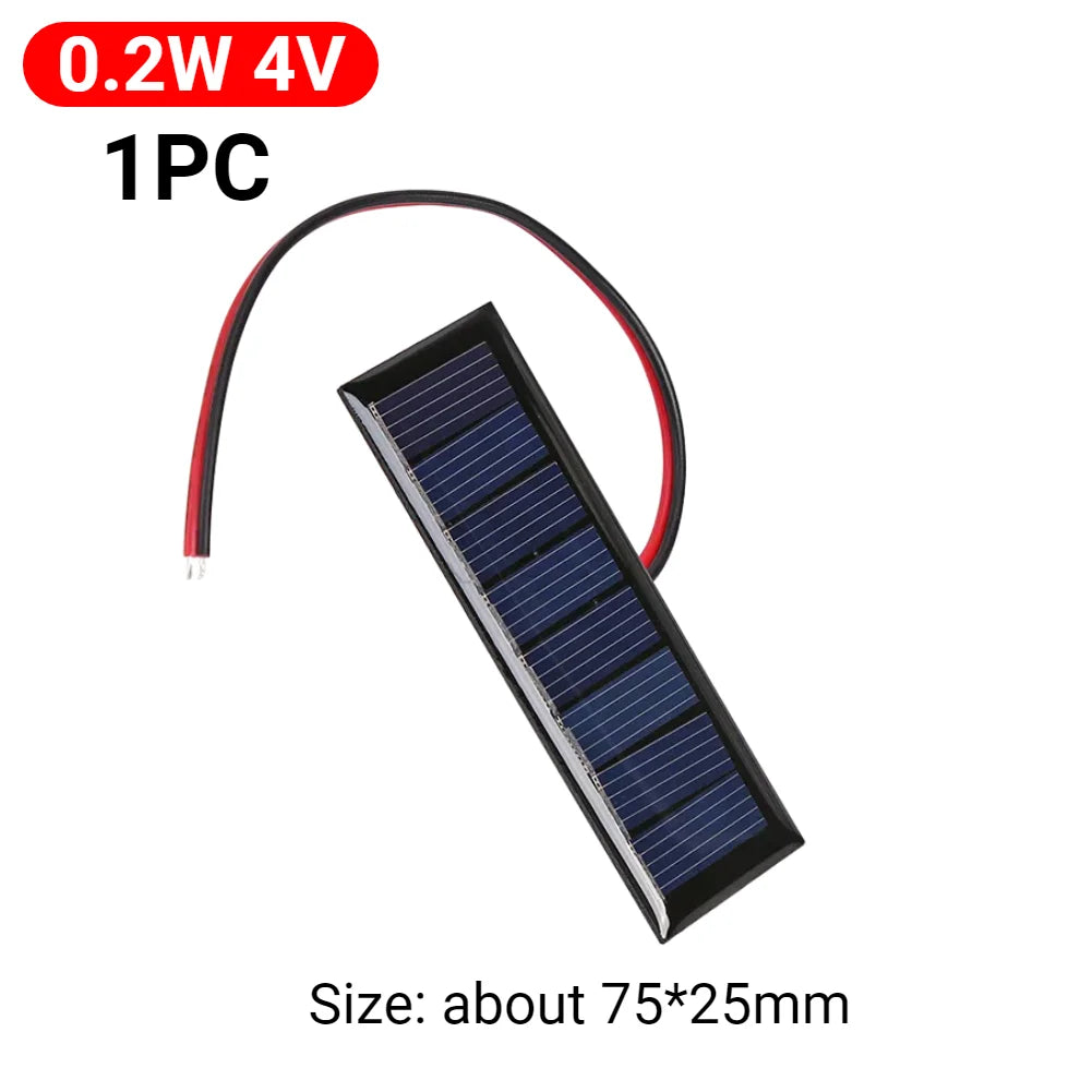 Mini Polysilicon Solar Panel Module – 0.3W to 5W DIY Solar Battery Charger for Garden Lights & Pumps