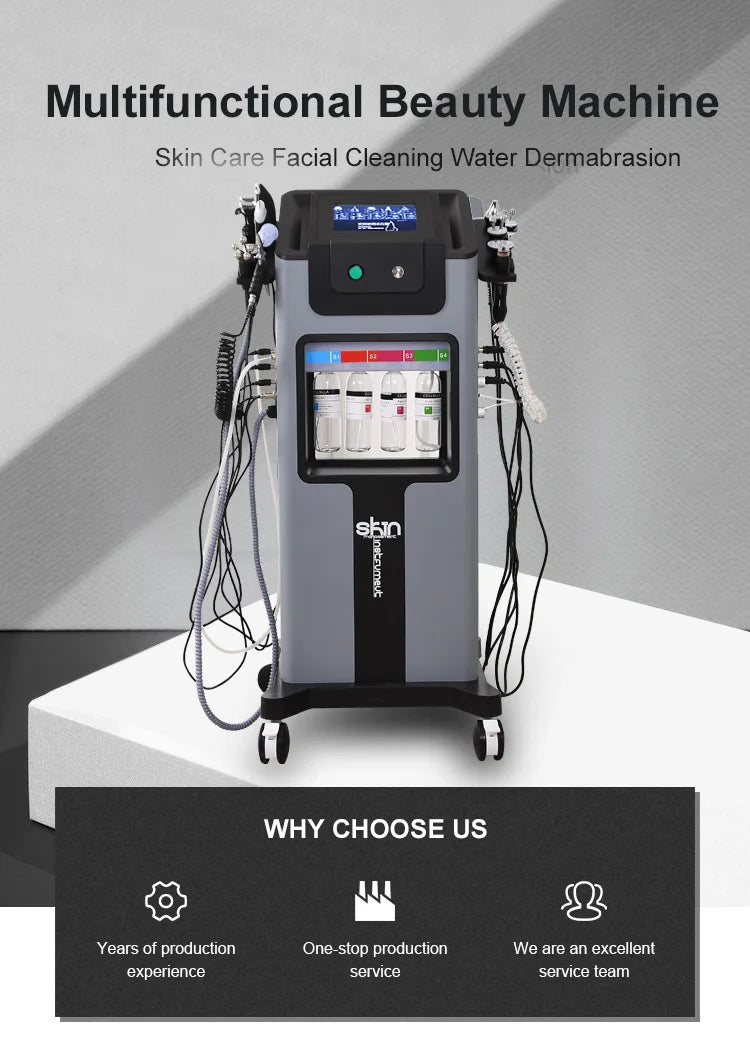 10-in-1 Hydra Aqua Facial Machine — Diamond Dermabrasion, Hydra Peeling & Skin Care System