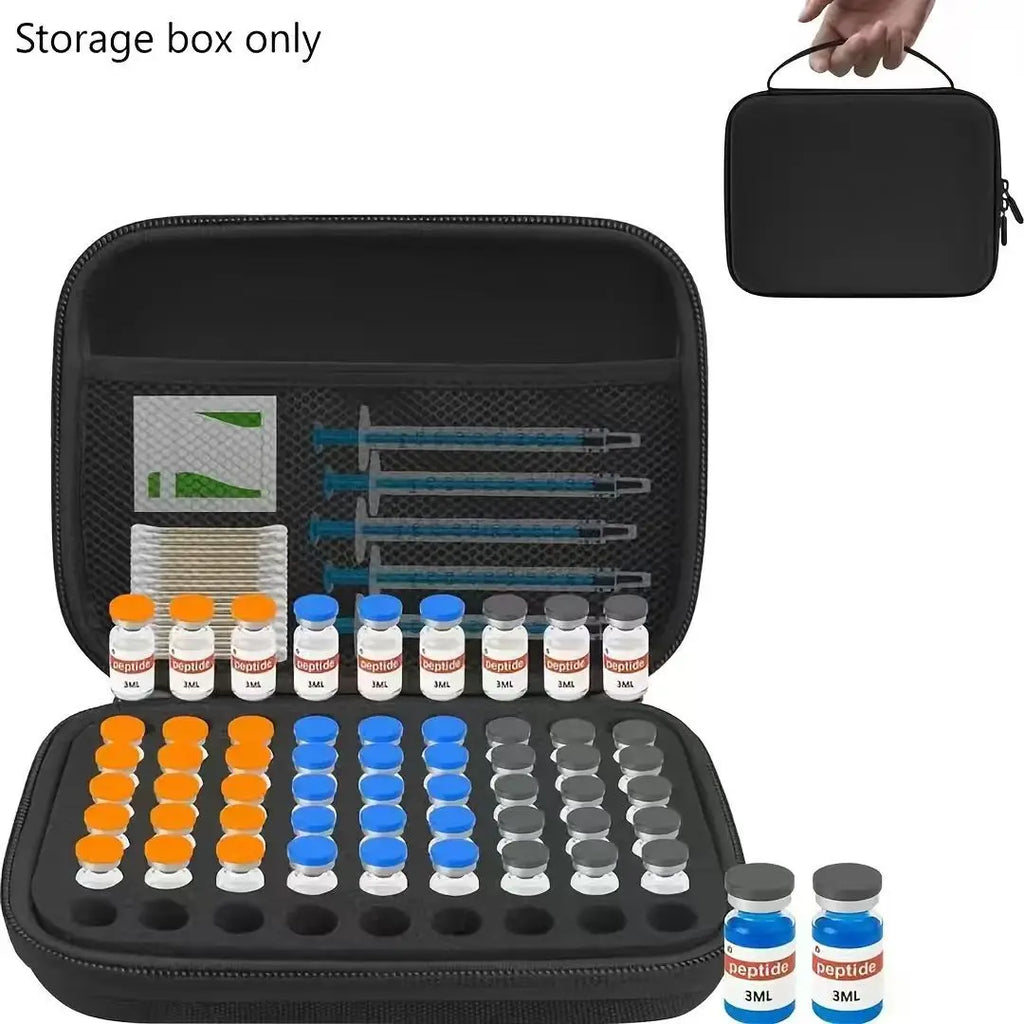 30-Grid Insulin Vial Storage Case – Portable Peptide Bottle Organizer for 1–3ml Vials