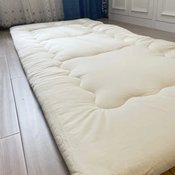 Japanese Shiki Futon Mattress – Thickened Tatami Sleeping Pad, Foldable Floor Guest Bed, Single Size