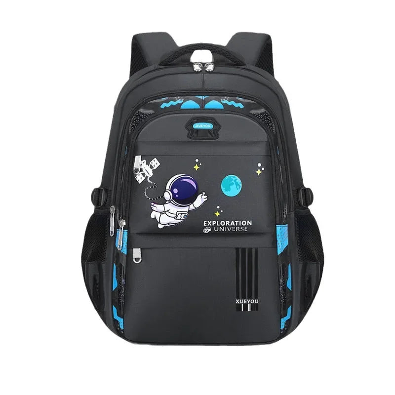 Astronaut Kids School Backpack – Waterproof Oxford Cartoon Book Bag for Boys & Girls Ages 2–16