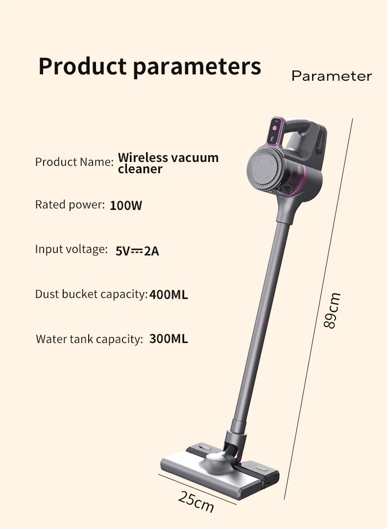 Cordless Vacuum Cleaner 15000Pa — 2-in-1 Stick & Handheld, Lightweight for Carpet, Hardwood Floor, Pet Hair & Car