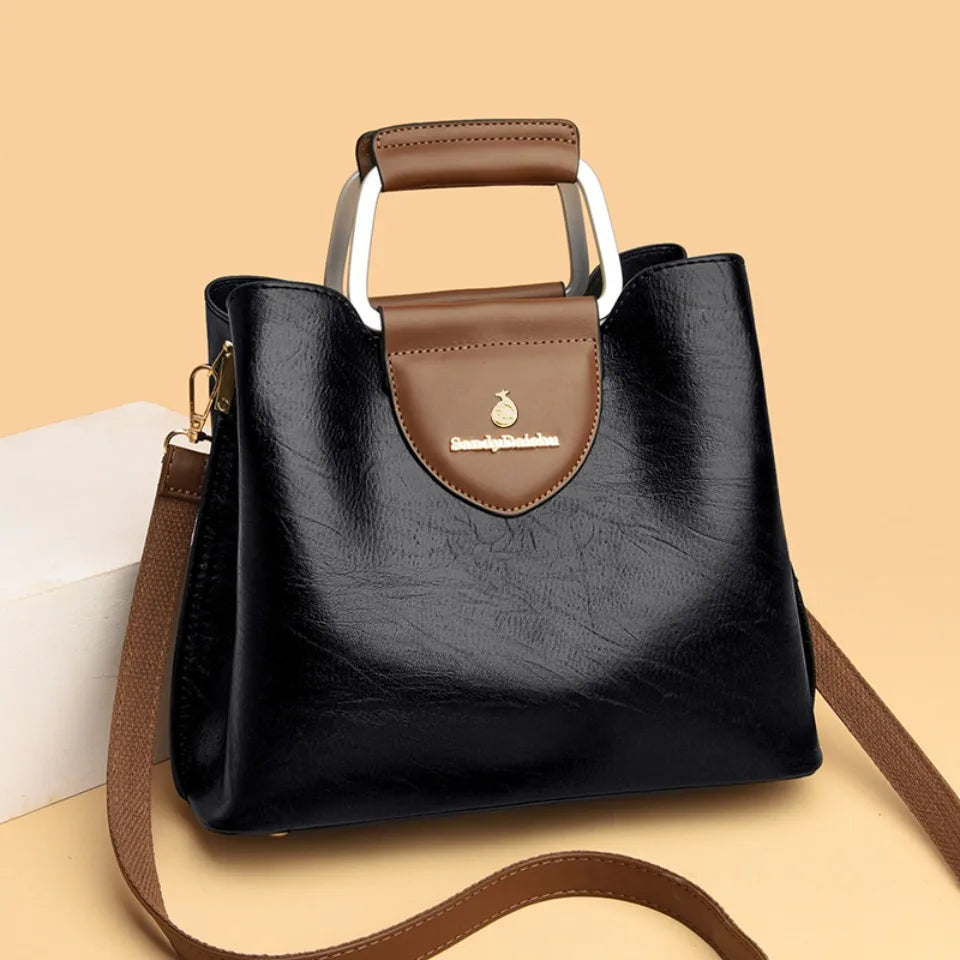 Genuine Leather Luxury Tote Shoulder Bag – High Quality Designer Crossbody Handbag for Women