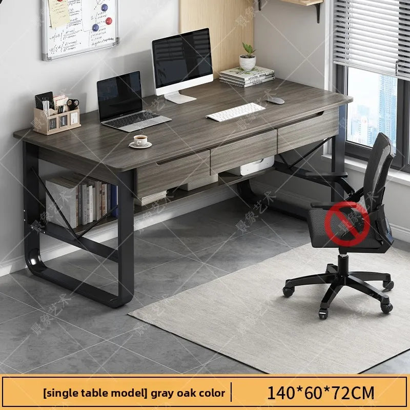 Multifunctional Computer Desk with Drawers — Metal Frame Student Study Desk, Multiple Sizes & Finishes