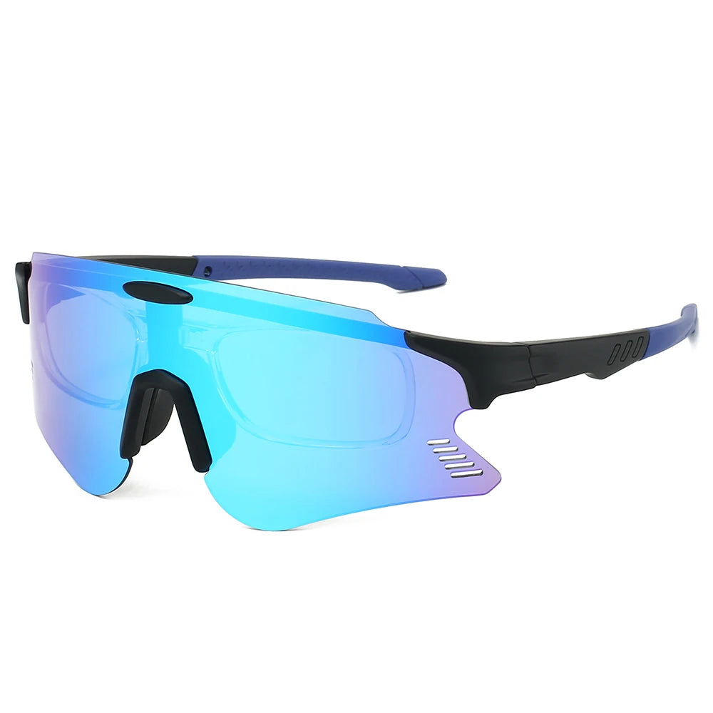 KAMMPT Oversized Sports Cycling Sunglasses | Mirror Anti-UV Windproof Protective Shades for Men & Women