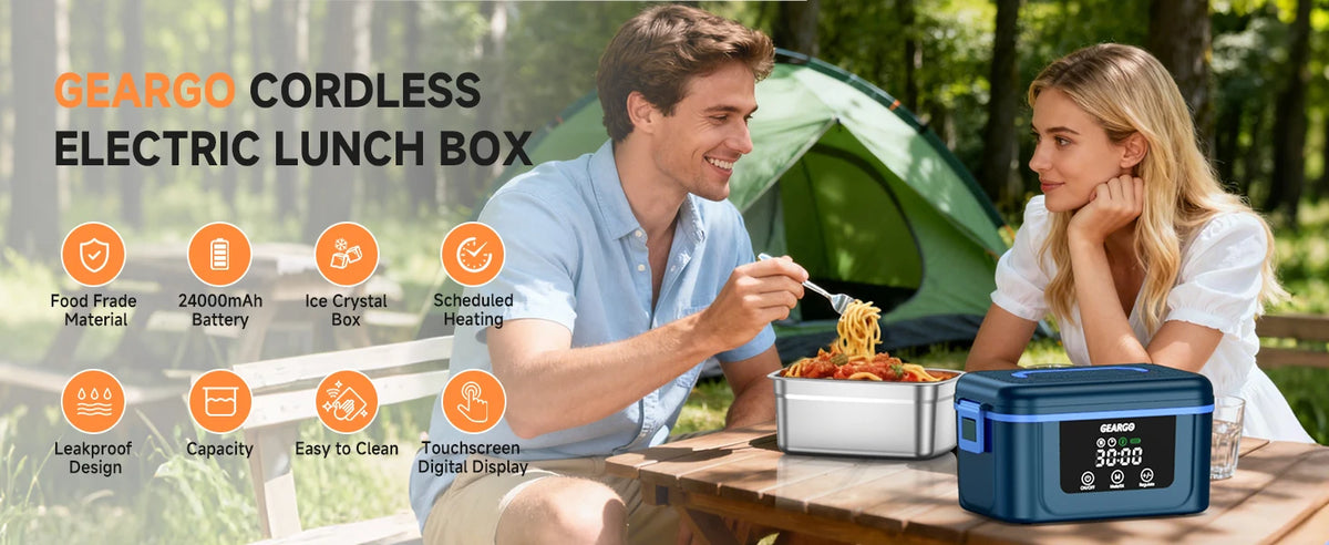 1.4L Cordless Electric Lunch Box – Rechargeable Food Warmer