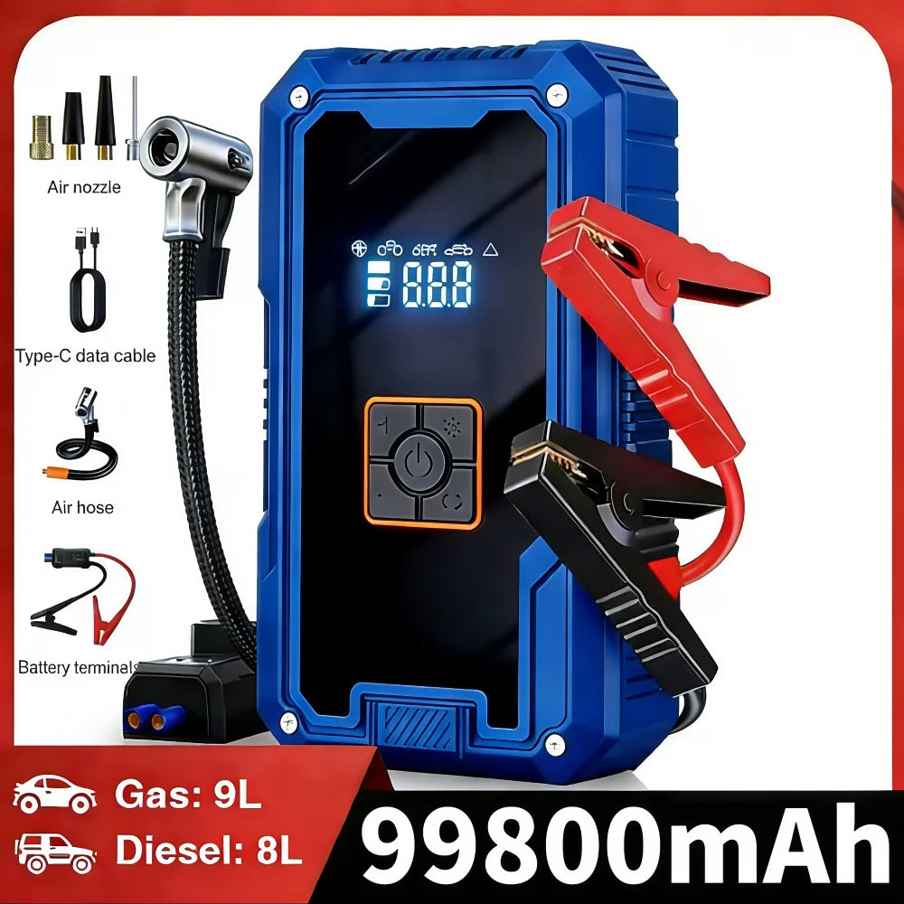 12V Car Jump Starter – USB Charging & LED Light