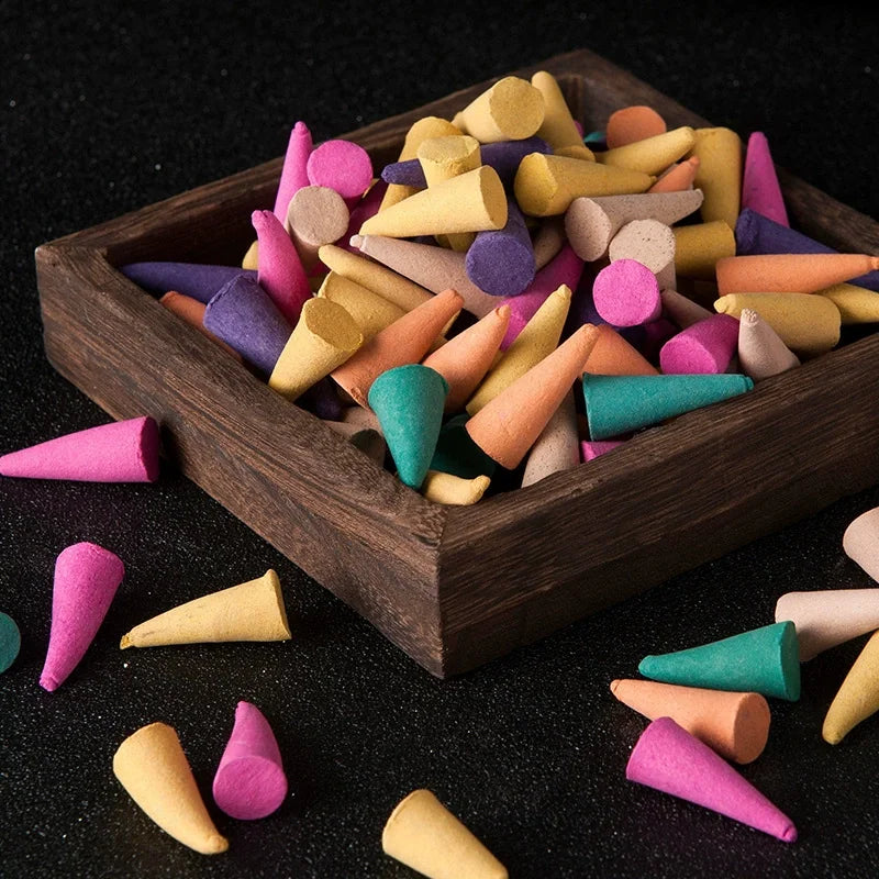 Natural Reflux Tower Incense Cones — Rose, Lavender & Aromatherapy Blends for Meditation & Odor Relief