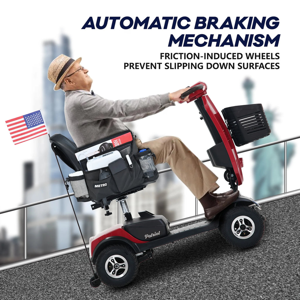 4-Wheel Mobility Scooter with Windshield – 300W, 10-Mile Range