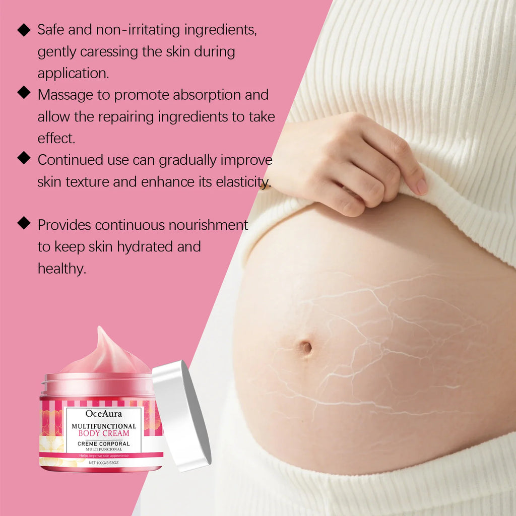 OceAura Pregnancy Stretch Mark Cream — Deep Hydration, Skin Regeneration & Non-Greasy Formula 100g