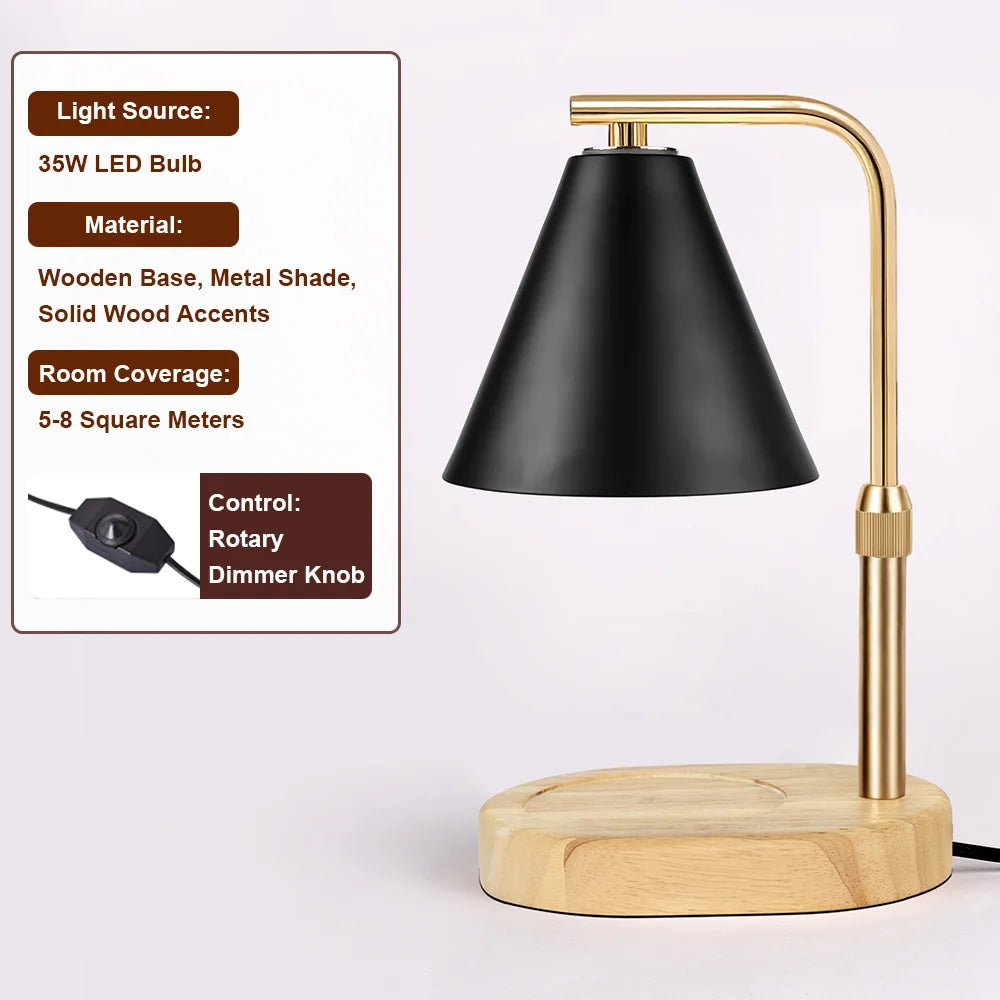 Dimmable Candle Warmer Lamp with Timer and Adjustable Height