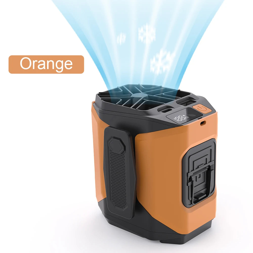 20000mAh Hands-Free Waist Fan – 5-in-1 with Power Bank, Flashlight & 5 Speeds for Outdoor Use