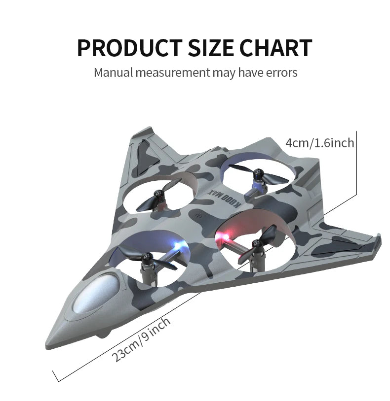 K500 MAX RC Fighter Plane Stunt Glider – 2.4G 360° Roll EPP Foam Airplane with LED for Kids & Beginners