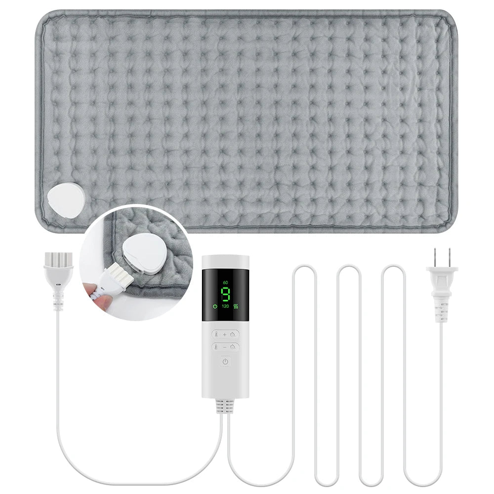 Electric Heating Pad — 9 Levels, 4 Modes, Timer, 30x60cm Washable Heated Blanket for Back, Shoulder & Knee