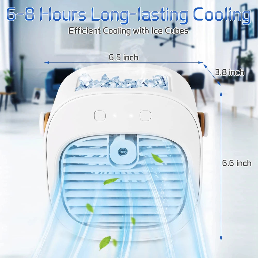 Portable Rechargeable Air Conditioner — Cordless Mini AC Cooling Fan for Room, Camping & Personal Use