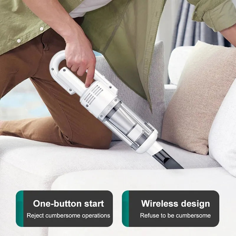Handheld Wireless Vacuum Cleaner — Powerful Suction, HEPA Filter for Car & Home