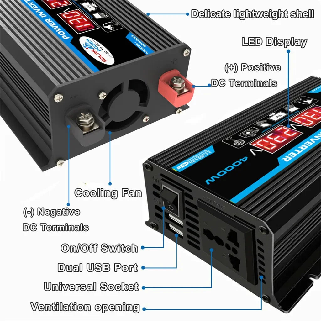 4000W Solar Inverter Kit – 12V to 110V/220V Solar Panel System with Charge Controller